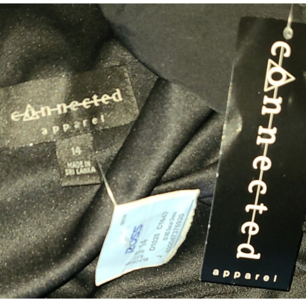 CONNECTED APPAREL BLACK LAYERED DESIGNER DRESS NWT - Picture 4 of 5